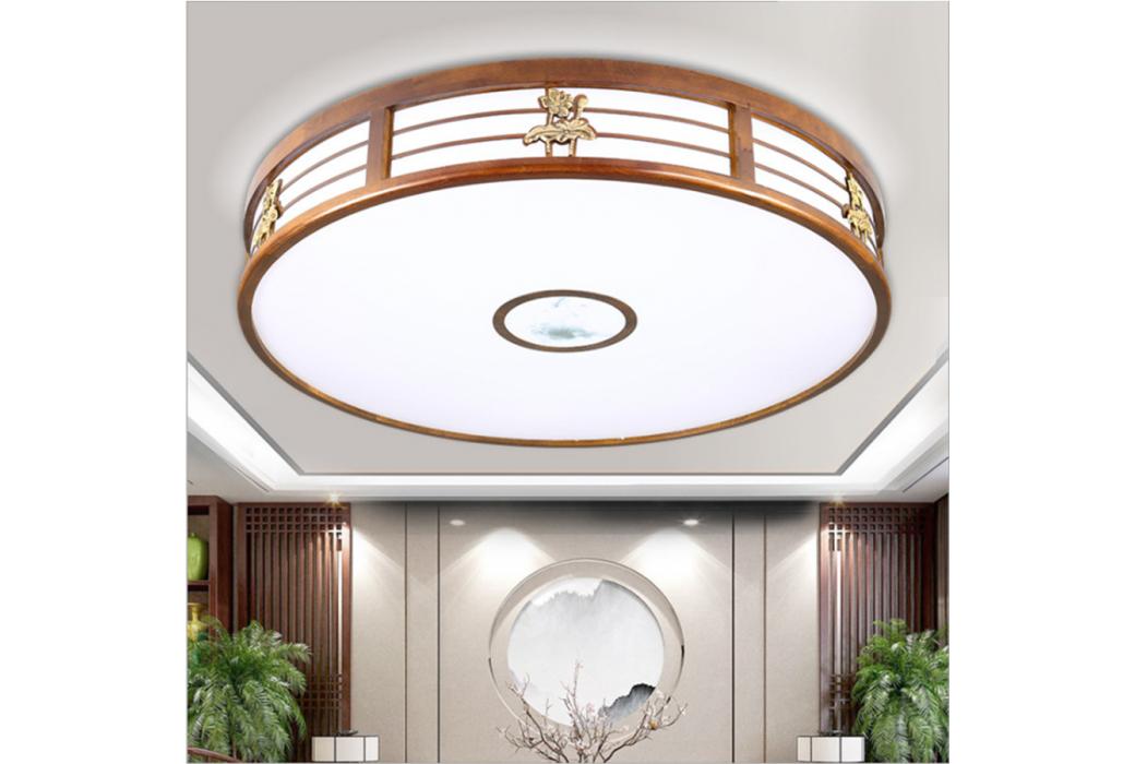 檀颂中式（海棠木/橡木+亚克力）吸顶灯Q-8851/正57/长100/120/圆56/80/100