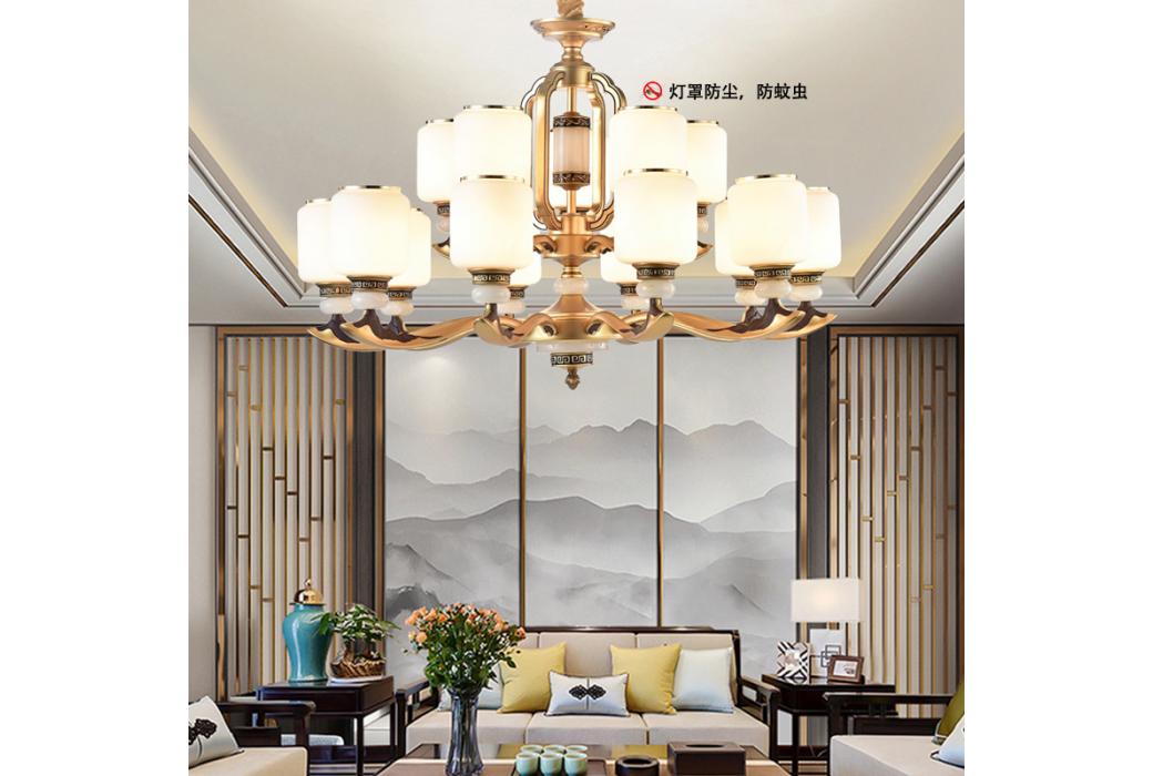 誉豪灯饰  新中式 （锌合金+玻璃）2T-88062吊灯