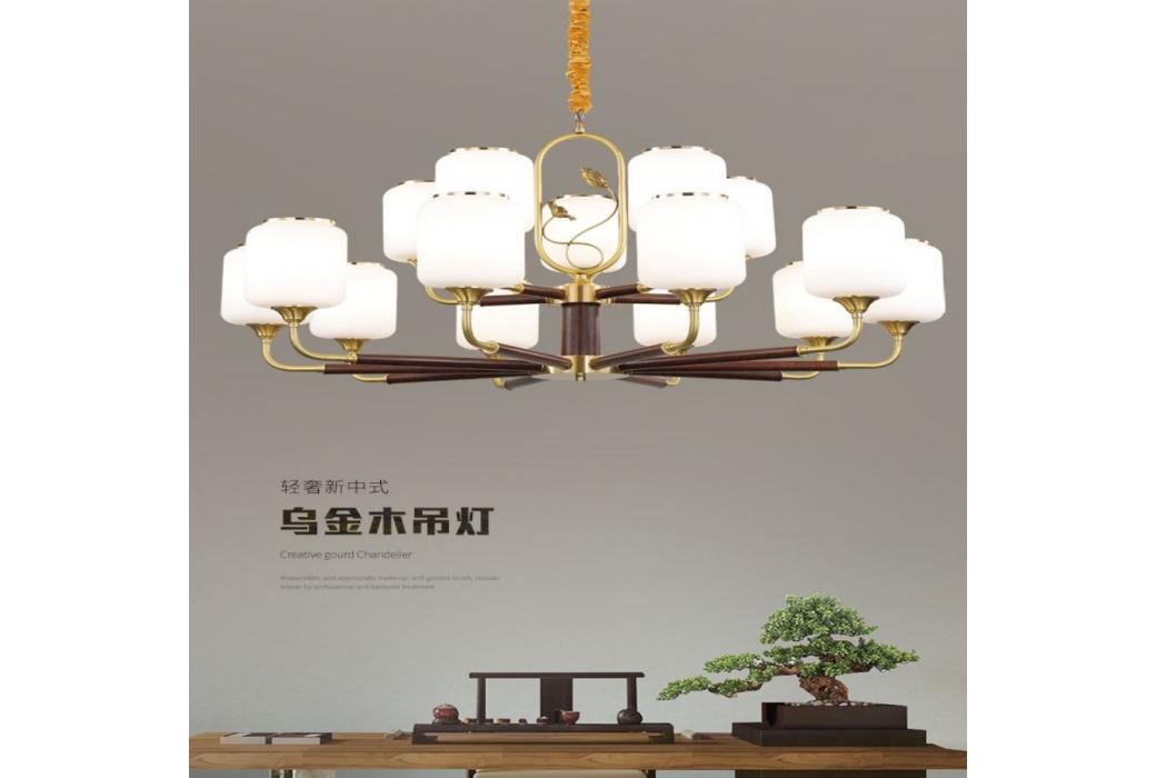 宏邦 中式/乌金木+铜+玻璃-HB-6388