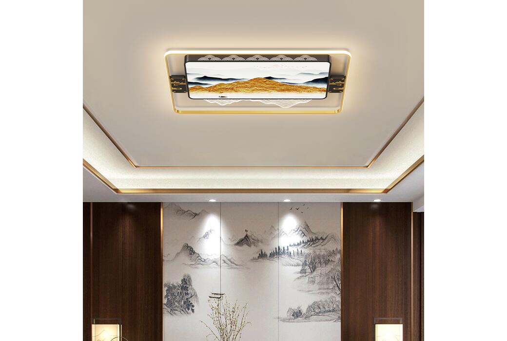 明府之家 新中式(铁艺+硅胶亚克力)吸顶灯 3B-816