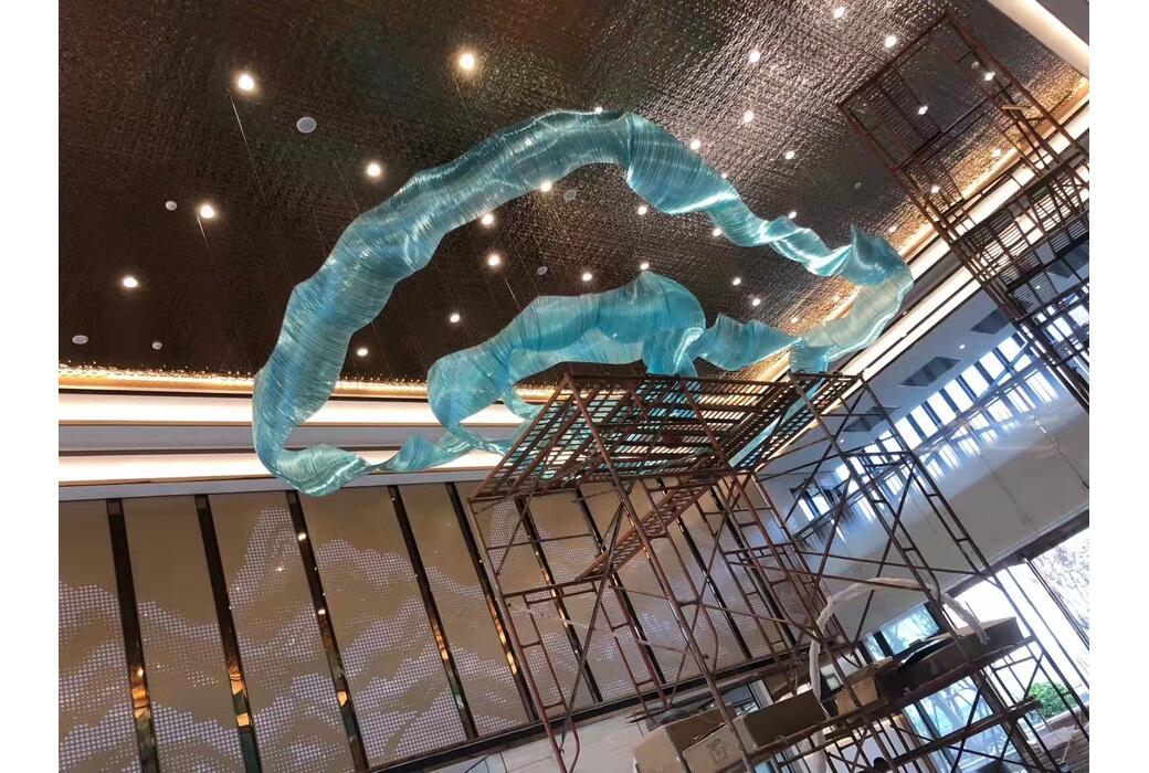 索迈特 定制售楼部沙盘大型工程艺术水晶灯酒店大堂飘带创意个性造型吊灯 3Y-ZB6944