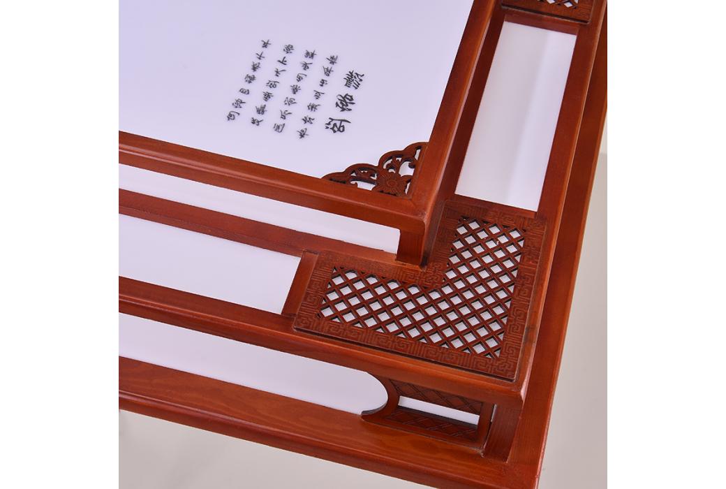 檀颂中式风格（樟子松+亚克力+喷绘）吸顶灯Q-8852/55正/65正/100长/120长